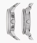 Fossil Bannon Silver Stainless Steel Couple Set Watch - BQ2753SET
