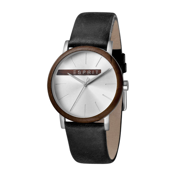 Esprit Men's Plywood Fashion Quartz Black Watch