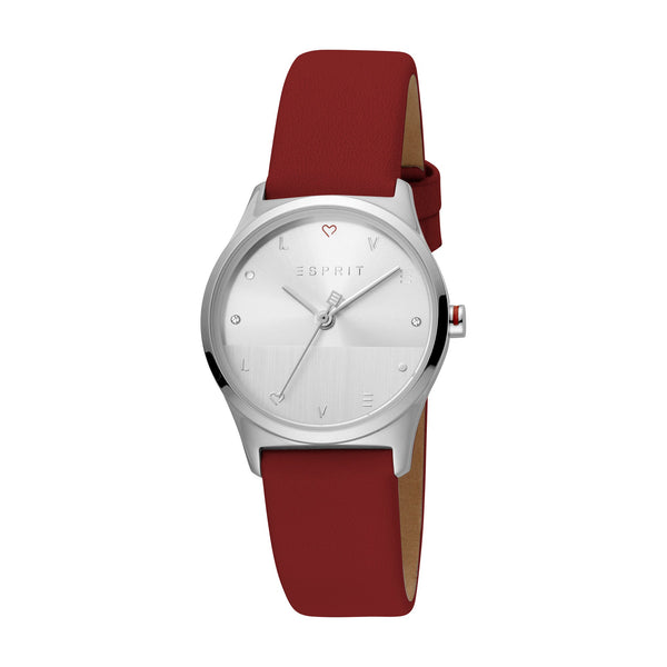 Esprit Women's Blithe Fashion Quartz Red Leather Strap