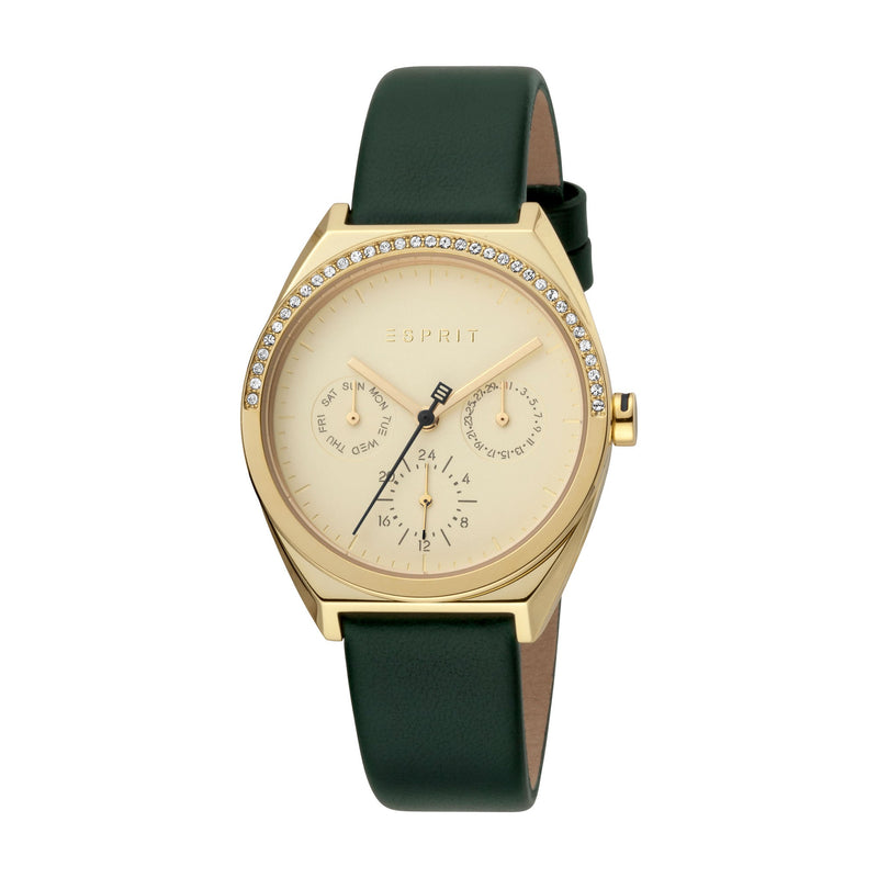 Esprit Women's Slice Multi Stones Fashion Quartz Green Watch