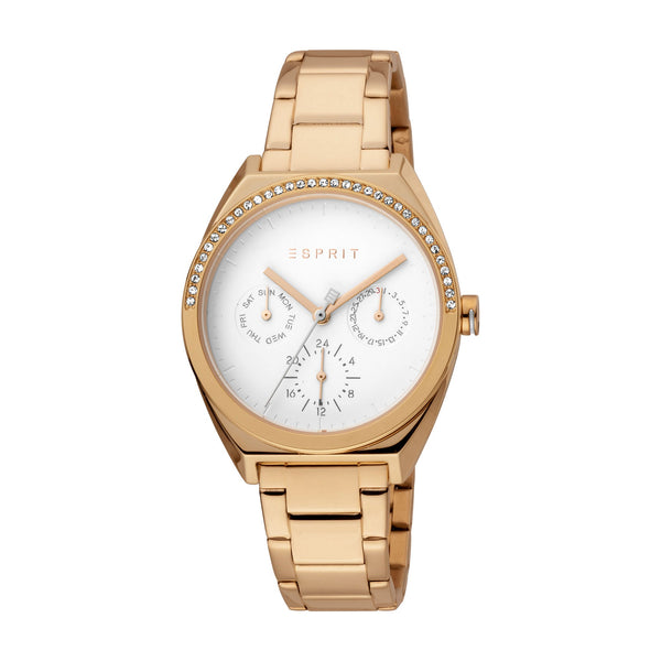 Esprit Women's Slice Multi Stones Fashion Quartz Rose Gold Watch