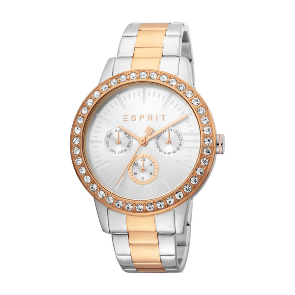 Esprit Women's Silvery Fashion Quartz Rose Gold Watch