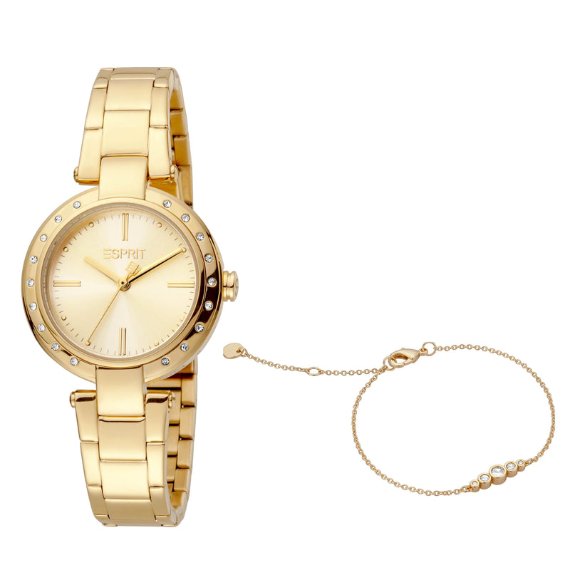 Esprit Women's Fashion Quartz Yellow Gold Watch