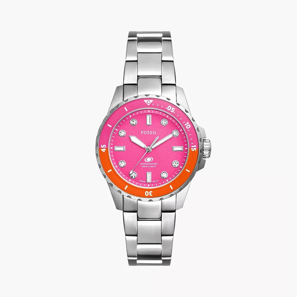 Fossil Blue Women s Silver Stainless Steel Watch