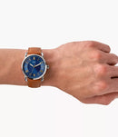 Fossil Analog Men's Watch Stainless Steel Leather Strap - FS5661