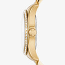 Michael Kors Lexington Three-Hand Gold-Tone Stainless Steel Watch And Jewelry Gift Set
