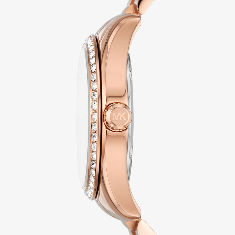 Michael Kors Lexington Three-Hand Rose Gold-Tone Stainless Steel Watch And Jewelry Gift Set