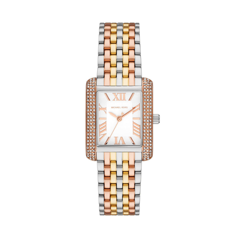 Michael Kors Emery Three-Hand Tri-Tone Stainless Steel Watch