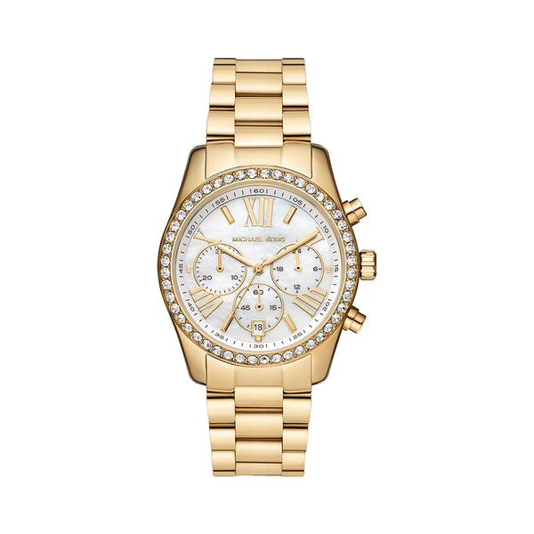 Michael Kors Lexington Lux Chronograph Gold-Tone Stainless Steel Women's Watch - MK7241B