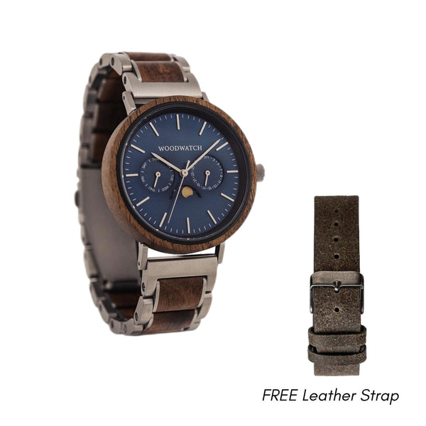 WOODWATCH MEN'S ELEMENT COBALT ACACIA WW-EL-CA W/ FREE STRAP WW-S-K-18