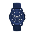 Armani Exchange Men's Chronograph Blue Silicone Blue Dial Watch