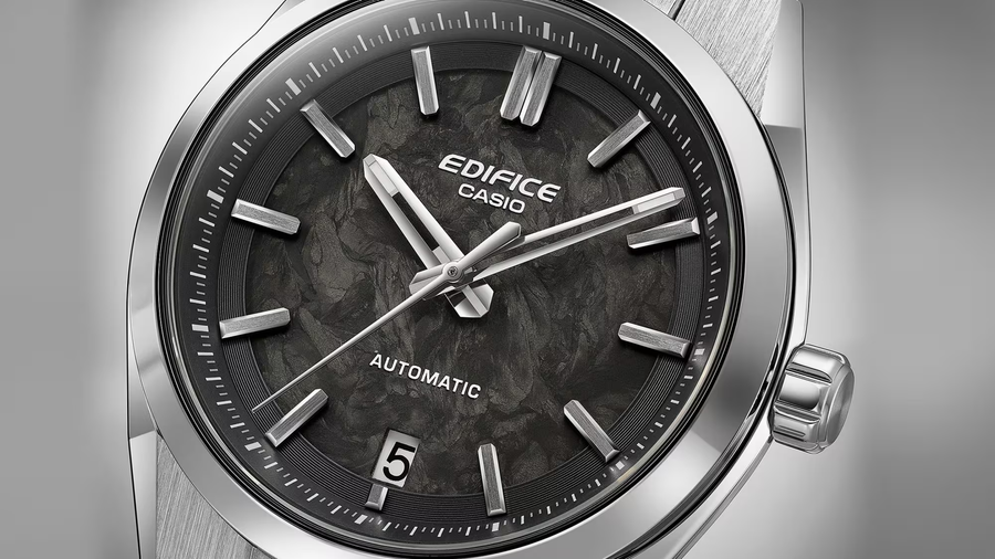 Close-up of the refined watch dial with fine detailing