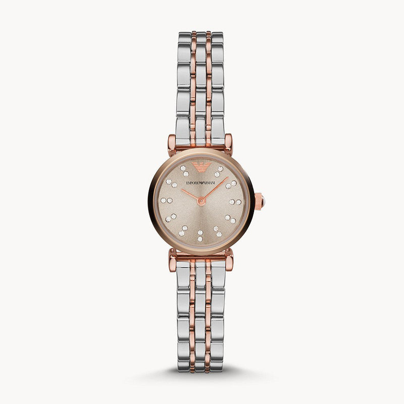 EMPORIO ARMANI WOMEN'S TWO-HAND TWO-TONE STAINLESS STEEL WATCH