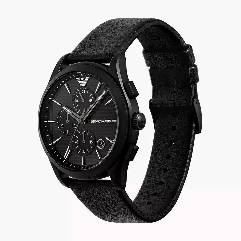 Emporio Armani Paolo Black Stainless Steel Set Men's Watch