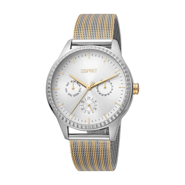 Esprit Women's Multi Function Fashion Quartz Analog Two Tone Silver and Gold Watch