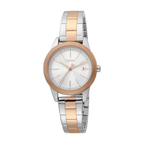 Esprit Women's 2 Hands Fashion Quartz Analog Two Tone Silver and Rose Gold Watch