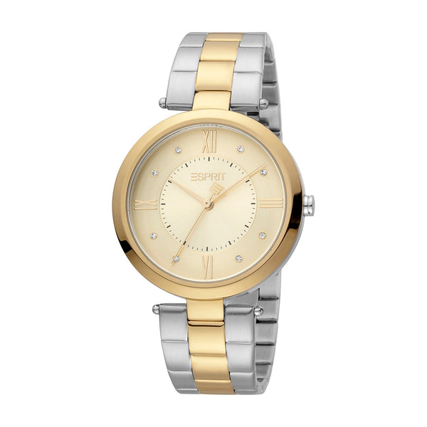 Esprit Women's 2 Hands Fashion Quartz Analog Two Tone Silver and Gold Watch