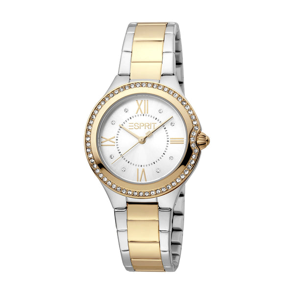 Esprit Women's 2 Hands Fashion Quartz Analog Two Tone Silver and Gold Watch