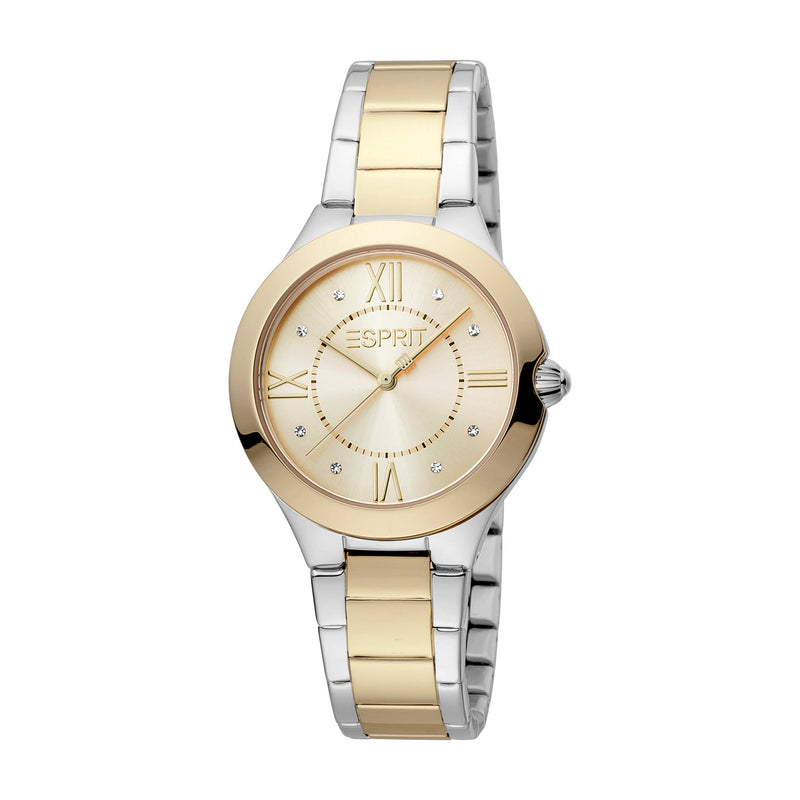 Esprit Women's 2 Hands Fashion Quartz Analog Two Tone Silver and Gold Watch