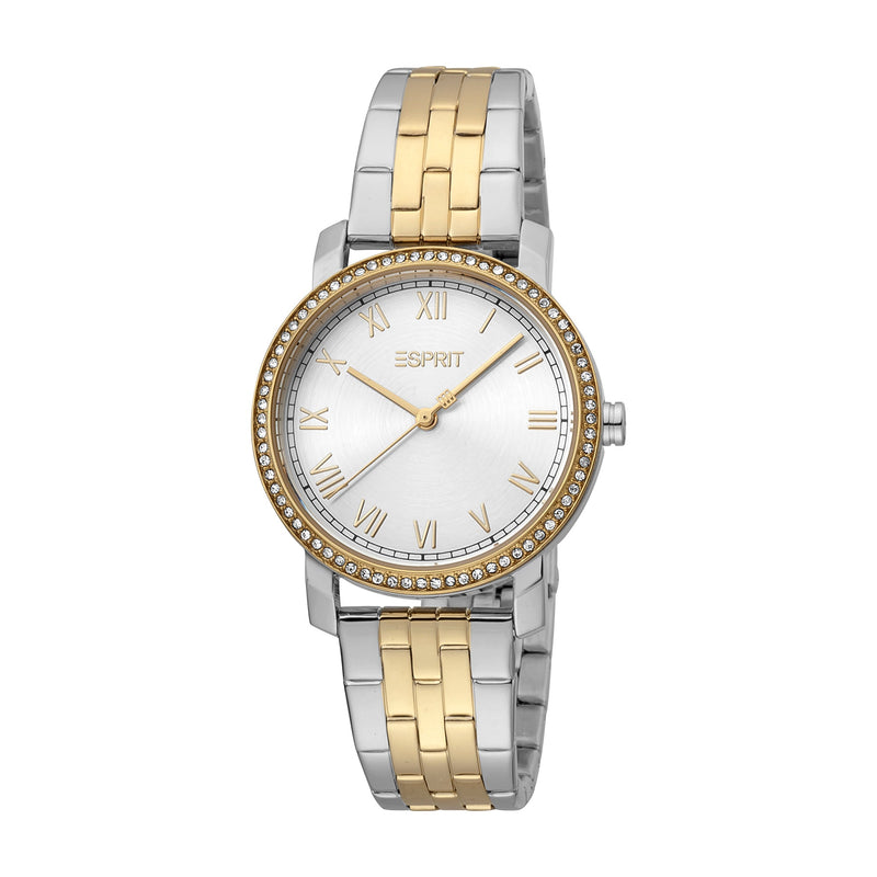 Esprit Women's 2 Hands Fashion Quartz Analog Two Tone Silver and Gold Watch