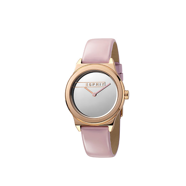 Esprit Women's Magnolia Fashion Quartz Pink Leather Strap