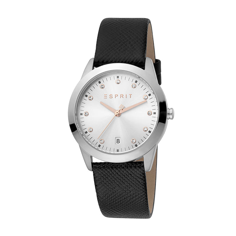 Esprit Women's Daphne Fashion Quartz Black Leather Strap