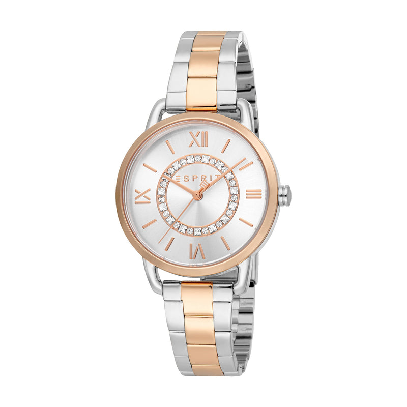 Esprit Women's Fashion Quartz Two Tone Silver & Rose Gold Watch