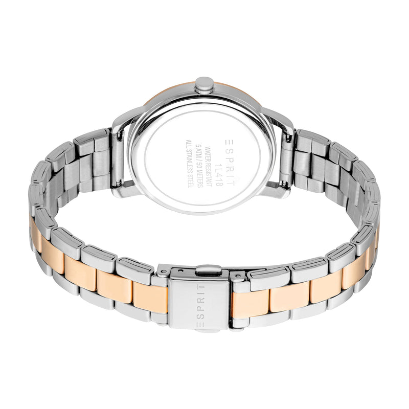 Esprit Women's Fashion Quartz Two Tone Silver & Rose Gold Watch