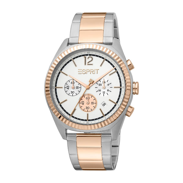 Esprit Men's Logan Fashion Quartz Two Tone Silver and Rose Gold Watch