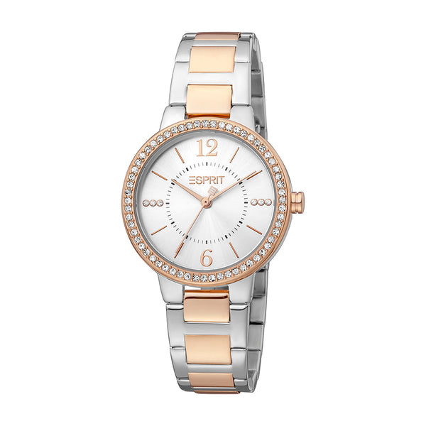 Esprit Women's Kyla Fashion Quartz Two Tone Silver and Rose Gold Watch