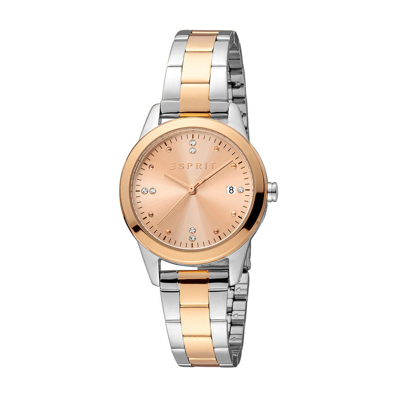 Esprit Women's Fashion Quartz Two Tone Silver and Rose Gold Watch