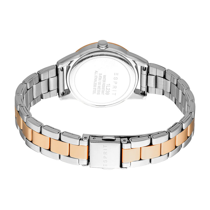 Esprit Women's Fashion Quartz Two Tone Silver and Rose Gold Watch