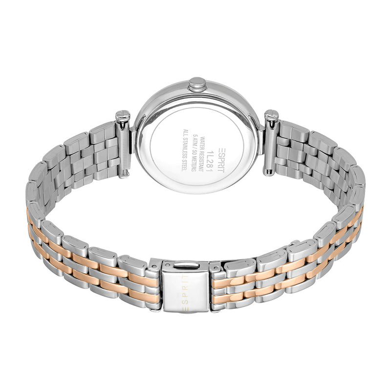 Esprit Women's Laila Dot Fashion Quartz Two Tone Silver & Rose Gold Watch