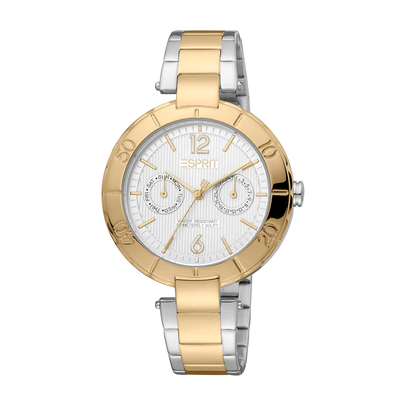 Esprit Women's Aria Multifunction Fashion Quartz Two Tone Silver and Gold Watch