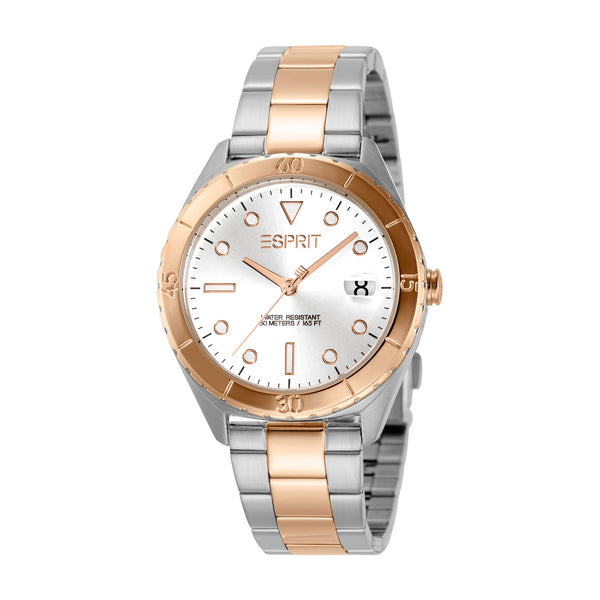 Esprit Women's Storm Fashion Quartz Two Tone Silver and Rose Gold Watch