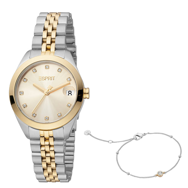 Esprit Women's Madison Fashion Quartz Two Tone Silver and Gold Watch With Bracelet