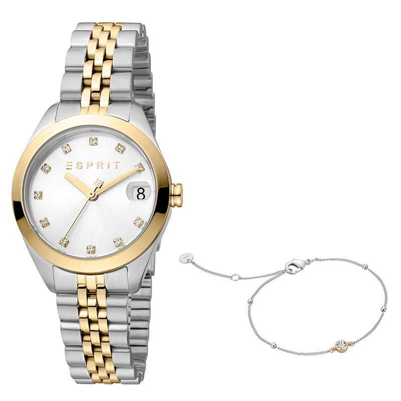 Esprit Women's Madison Fashion Quartz Two Tone Silver and Gold Watch