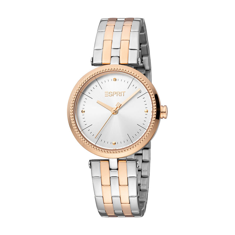 Esprit Women's Beth Fashion Quartz Two Tone Silver and Rose Gold Watch