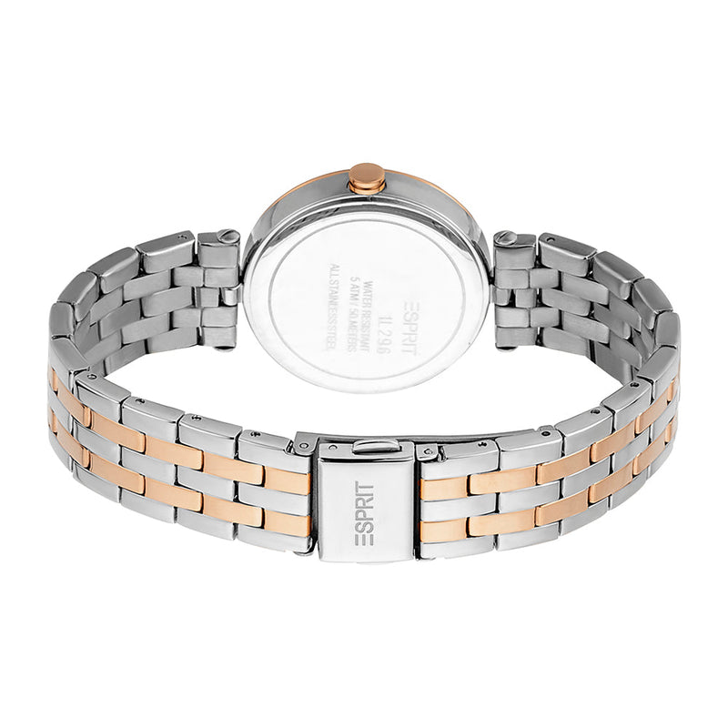 Esprit Women's Beth Fashion Quartz Two Tone Silver and Rose Gold Watch