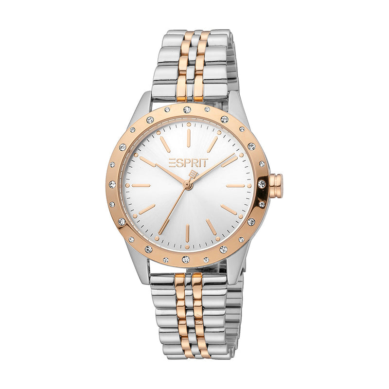 Esprit Women's Ella Fashion Quartz Two Tone Silver and Rose Gold Watch