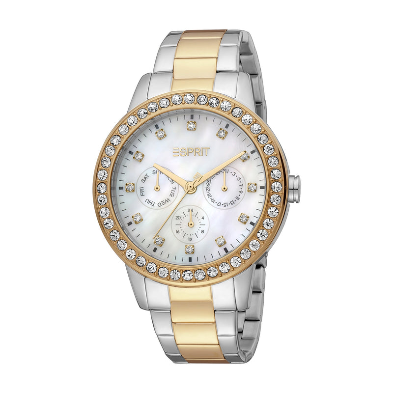 Esprit Women's Silvery Fashion Quartz Two Tone Silver and Gold Watch