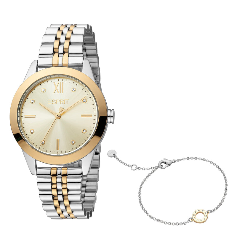 Esprit Women's Willow Fashion Quartz Two Tone Silver and Gold Watch