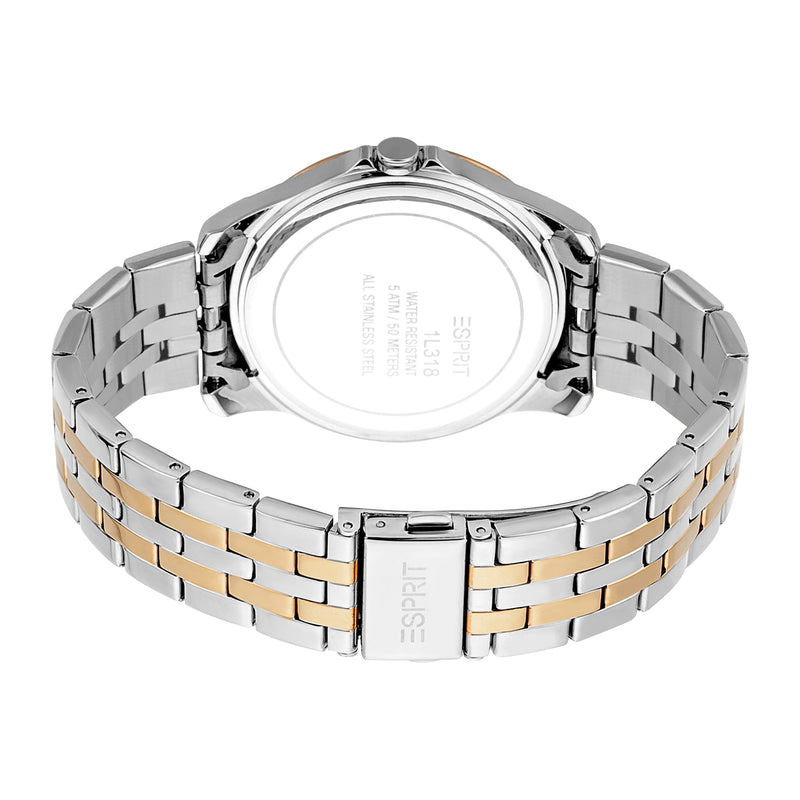 Esprit Women's Everly Fashion Quartz Two Tone Silver and Gold Watch