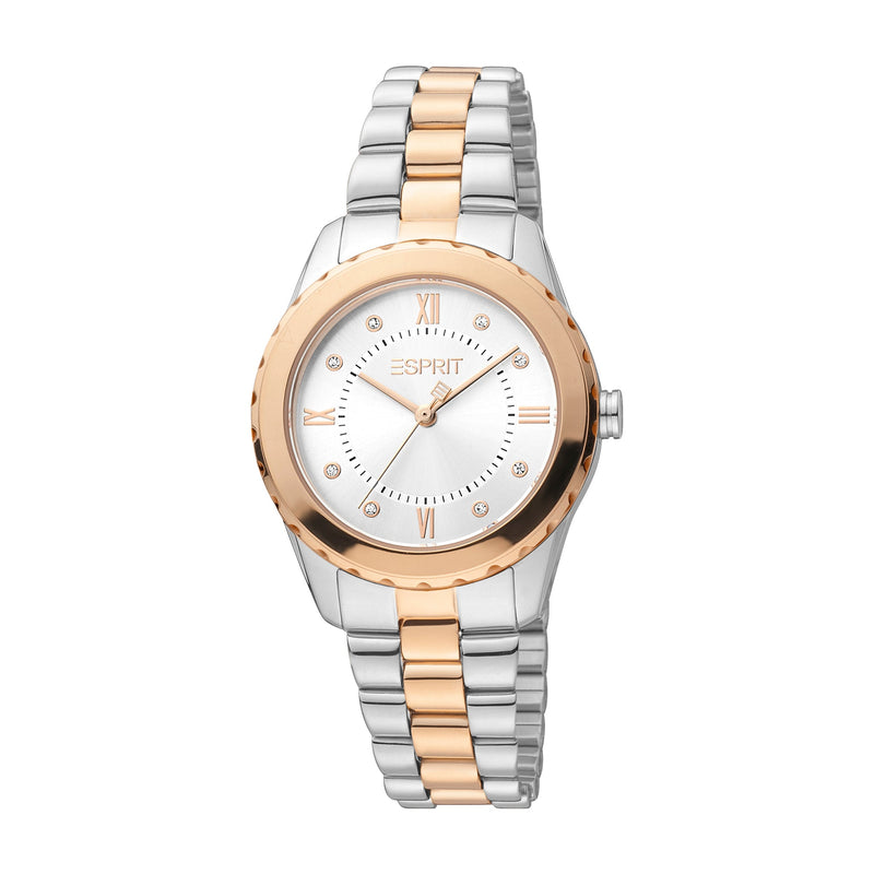 Esprit Women's Skyler Fashion Quartz Two Tone Silver and Rose Gold Watch