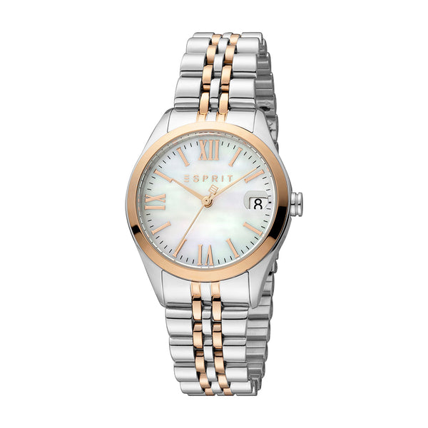 Esprit Women's Gina Fashion Quartz Two Tone Silver and Rose Gold Watch