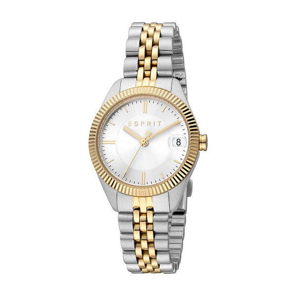 Esprit Women's Madison Date Fashion Quartz Two Tone Silver and Gold Watch