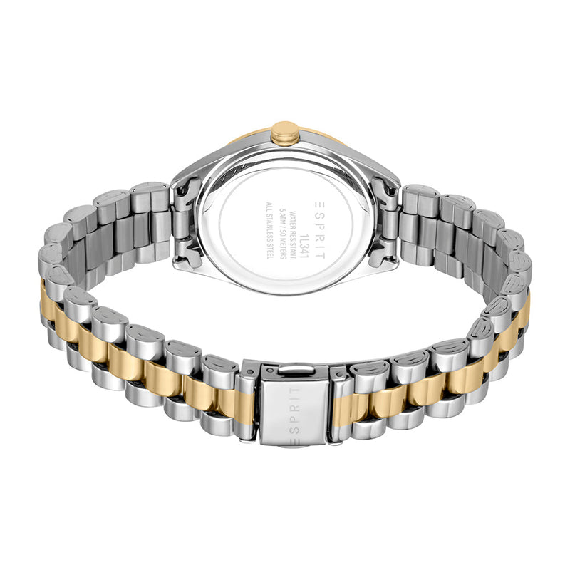 Esprit Women's Alia Date Fashion Quartz Two Tone Silver and Gold Watch