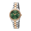 Esprit Women's Alia Date Fashion Quartz Two Tone Silver and Rose Gold Watch