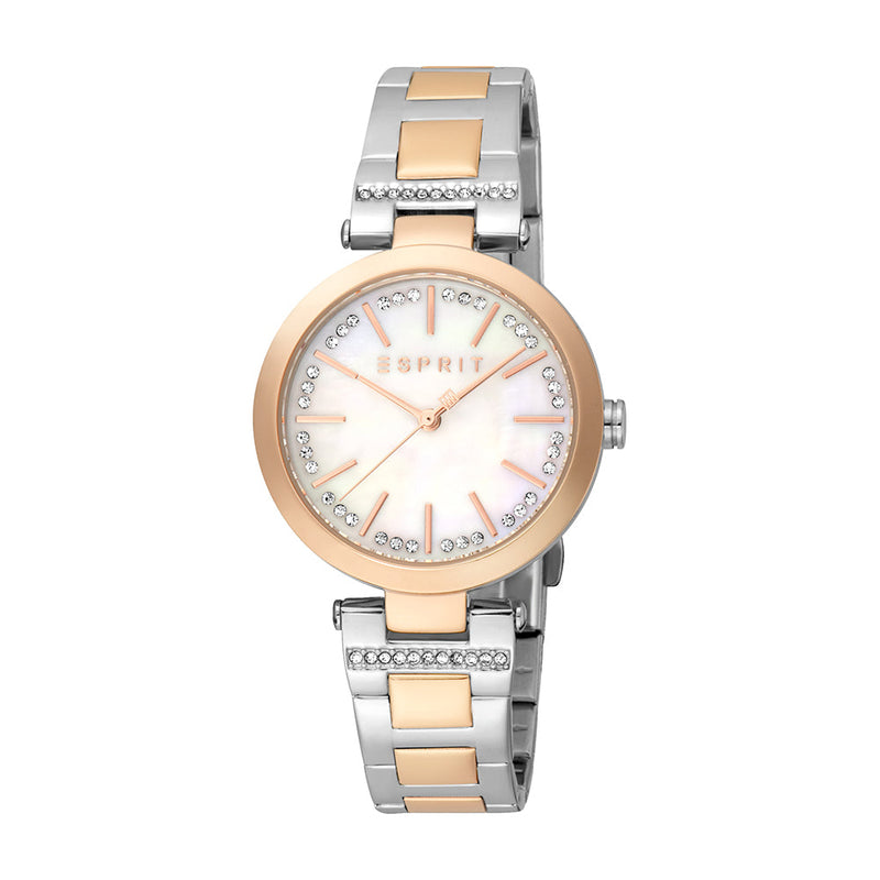 Esprit Women's Fashion Quartz Two Tone Silver and Rose Gold Watch