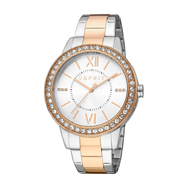 Esprit Women's Fashion Quartz Two Tone Silver & Rose Gold Watch